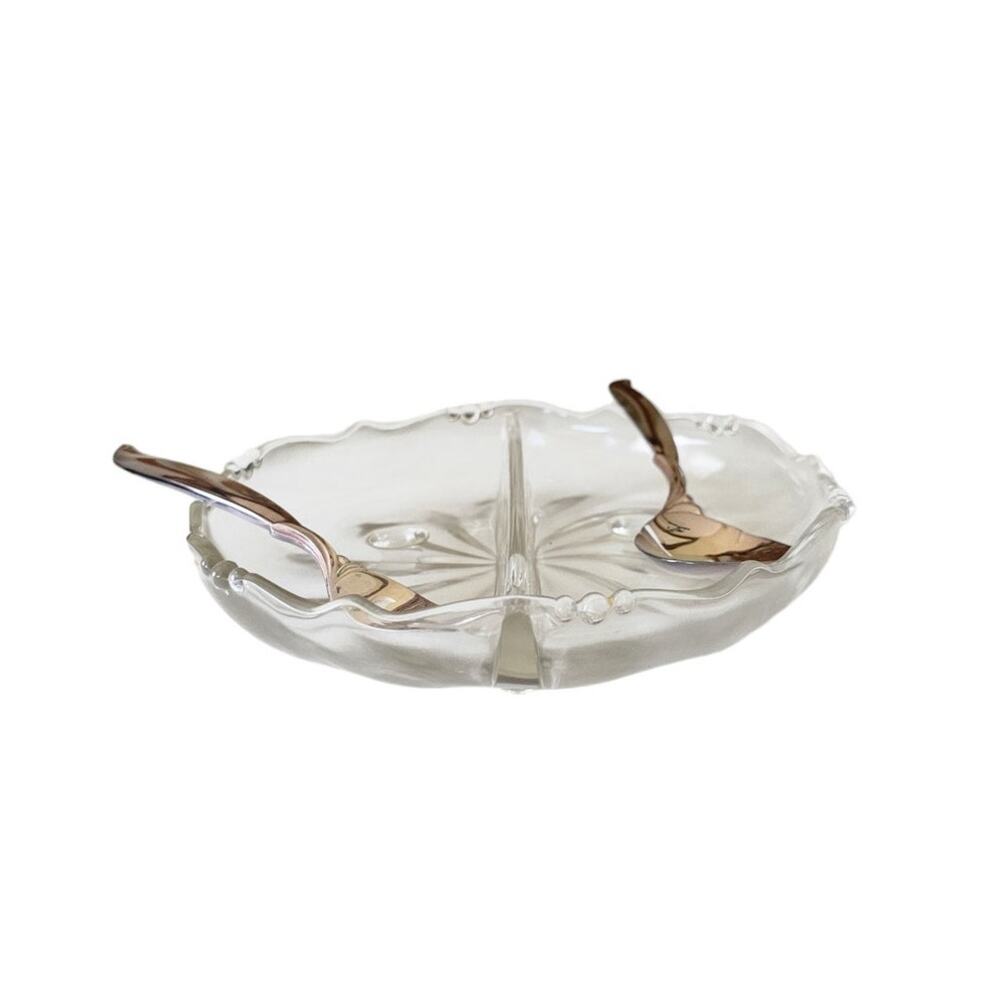 1847 Rogers Relish Set Vintage In Box 3 Piece Gold Plated Flatware